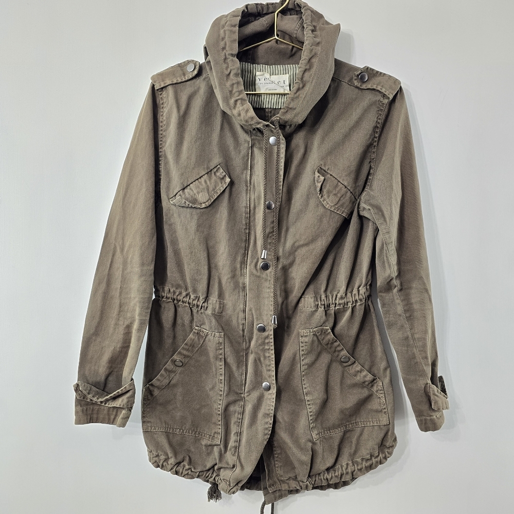 Velvet By Graham & And Spencer Military Army Green Cargo Anorak Jacket Size S
